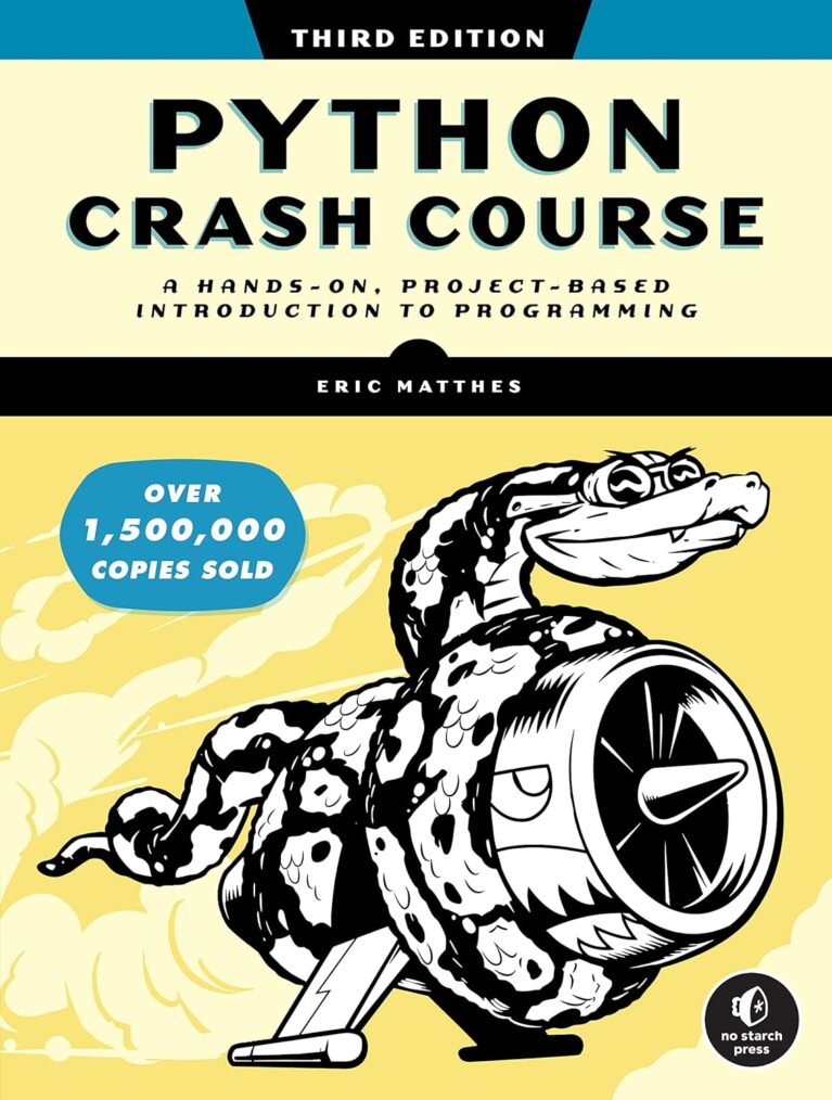 Python Crash Course, 3rd Edition book cover showcasing a hands-on guide to learning Python programming with practical exercises and projects.