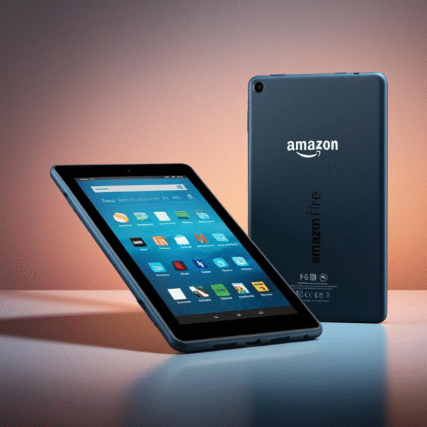 Image of the new Amazon Fire HD 8 tablet showcasing its sleek design and vibrant 8-inch HD display.