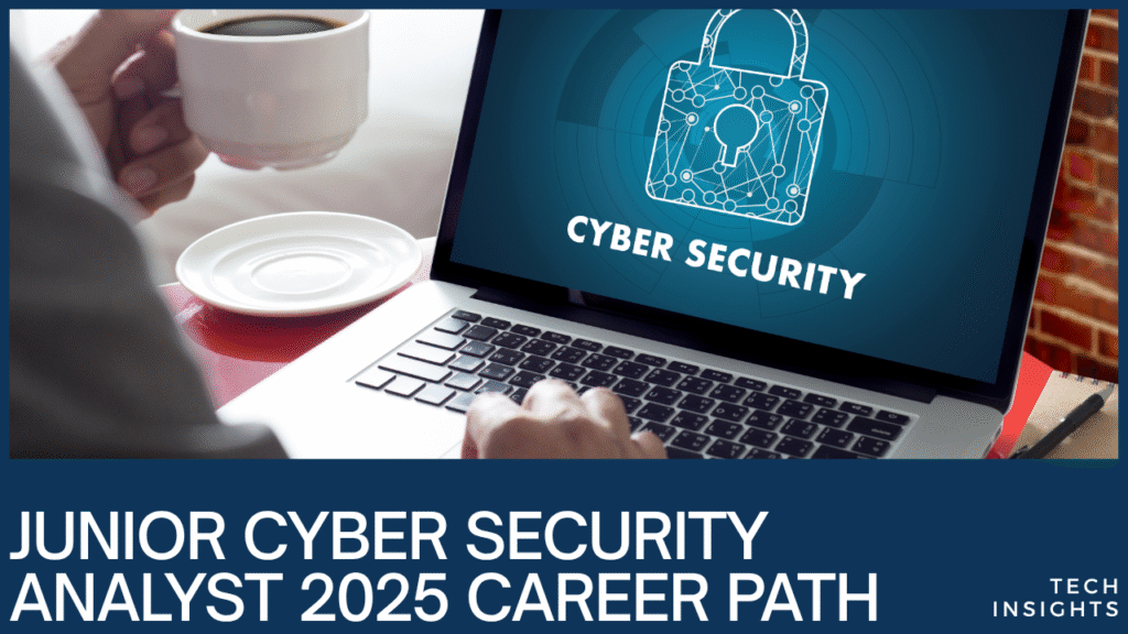 Illustrative career path for a Junior Cyber Security Analyst in 2025, featuring key roles and skills progression