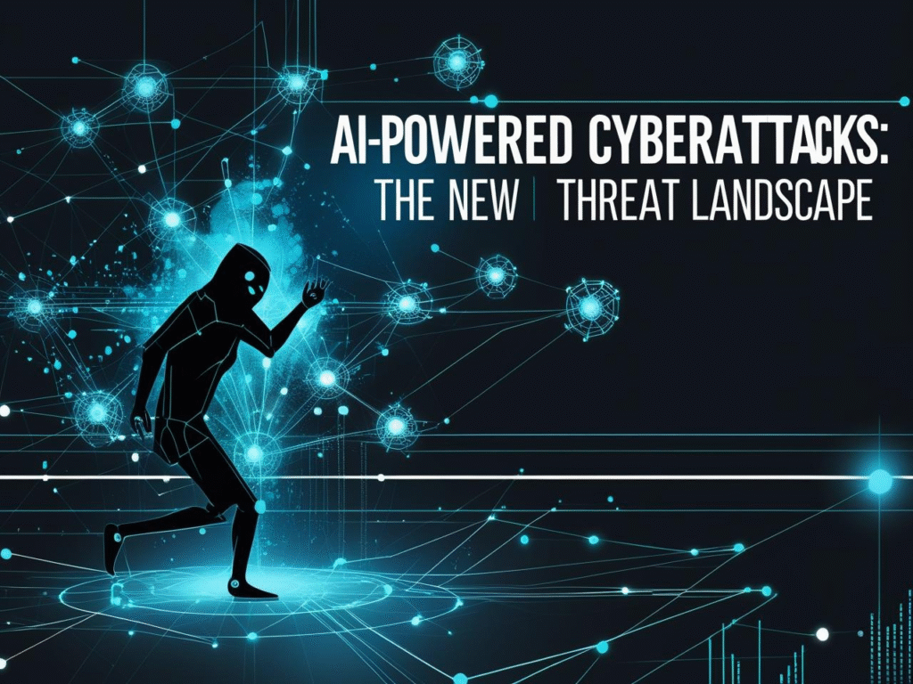 An illustration of a ghostly virus with glowing eyes, symbolizing AI-powered cyberattacks, attempting to dismantle a hardware system with its spectral hands.